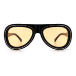 Retro Dimensional Metal Socket Rim Tear Drop Shape Racer Plastic Sunglasses
