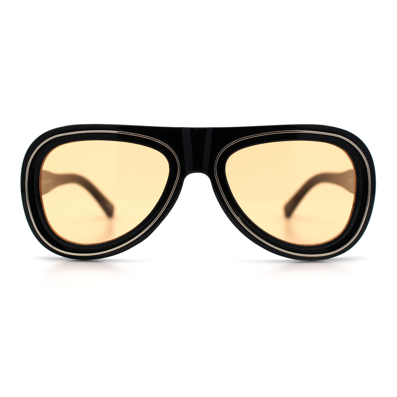 Retro Dimensional Metal Socket Rim Tear Drop Shape Racer Plastic Sunglasses