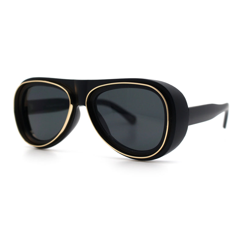 Retro Dimensional Metal Socket Rim Tear Drop Shape Racer Plastic Sunglasses