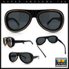 Retro Dimensional Metal Socket Rim Tear Drop Shape Racer Plastic Sunglasses
