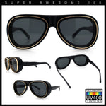 Retro Dimensional Metal Socket Rim Tear Drop Shape Racer Plastic Sunglasses