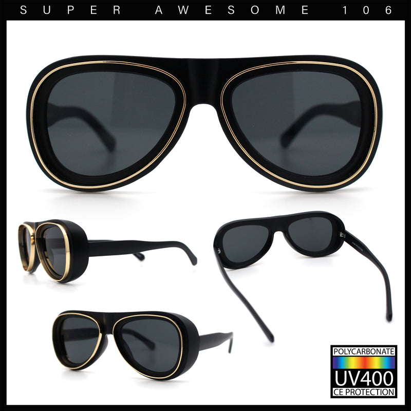Retro Dimensional Metal Socket Rim Tear Drop Shape Racer Plastic Sunglasses