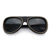 Retro Dimensional Metal Socket Rim Tear Drop Shape Racer Plastic Sunglasses