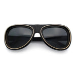 Retro Dimensional Metal Socket Rim Tear Drop Shape Racer Plastic Sunglasses