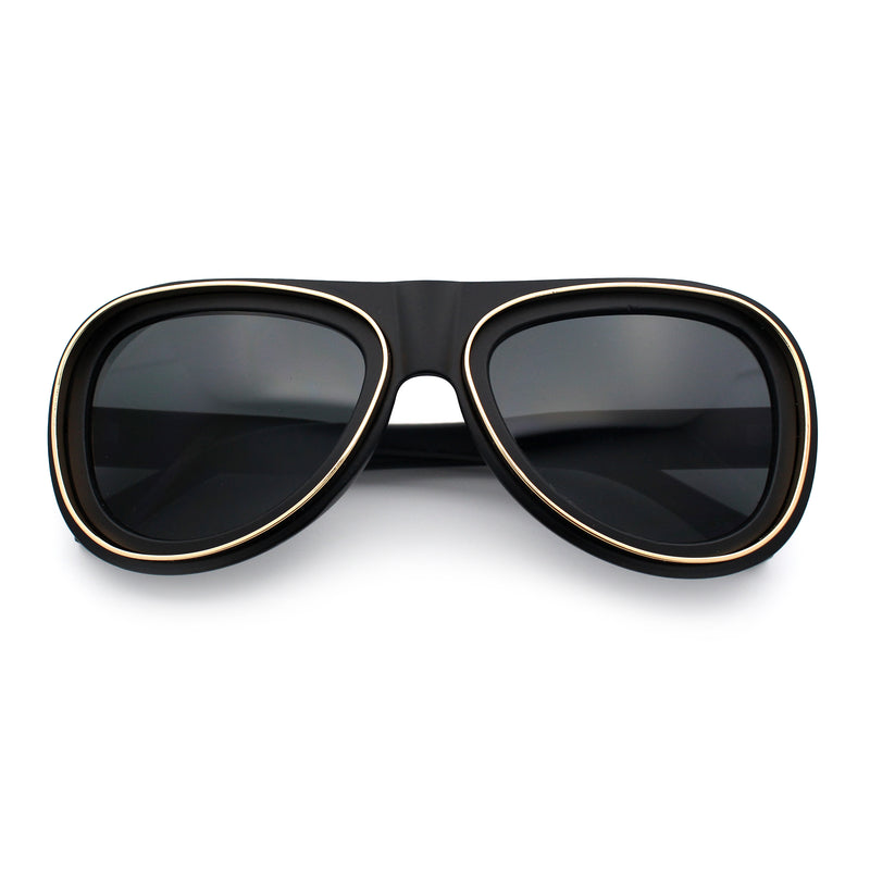 Retro Dimensional Metal Socket Rim Tear Drop Shape Racer Plastic Sunglasses