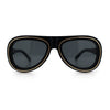 Retro Dimensional Metal Socket Rim Tear Drop Shape Racer Plastic Sunglasses