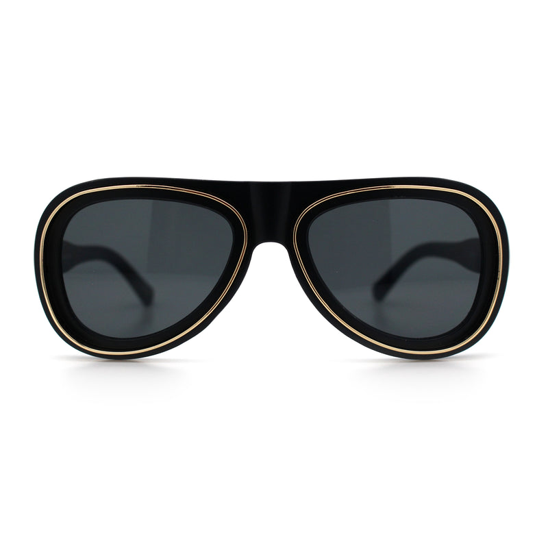 Retro Dimensional Metal Socket Rim Tear Drop Shape Racer Plastic Sunglasses