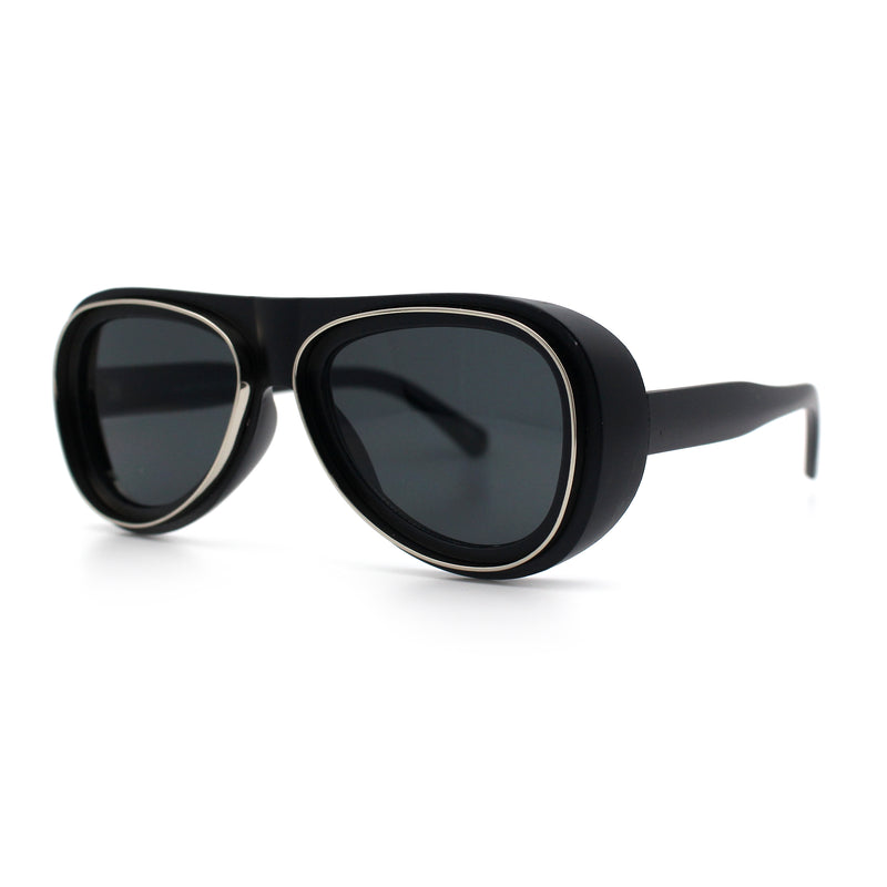 Retro Dimensional Metal Socket Rim Tear Drop Shape Racer Plastic Sunglasses
