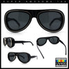 Retro Dimensional Metal Socket Rim Tear Drop Shape Racer Plastic Sunglasses