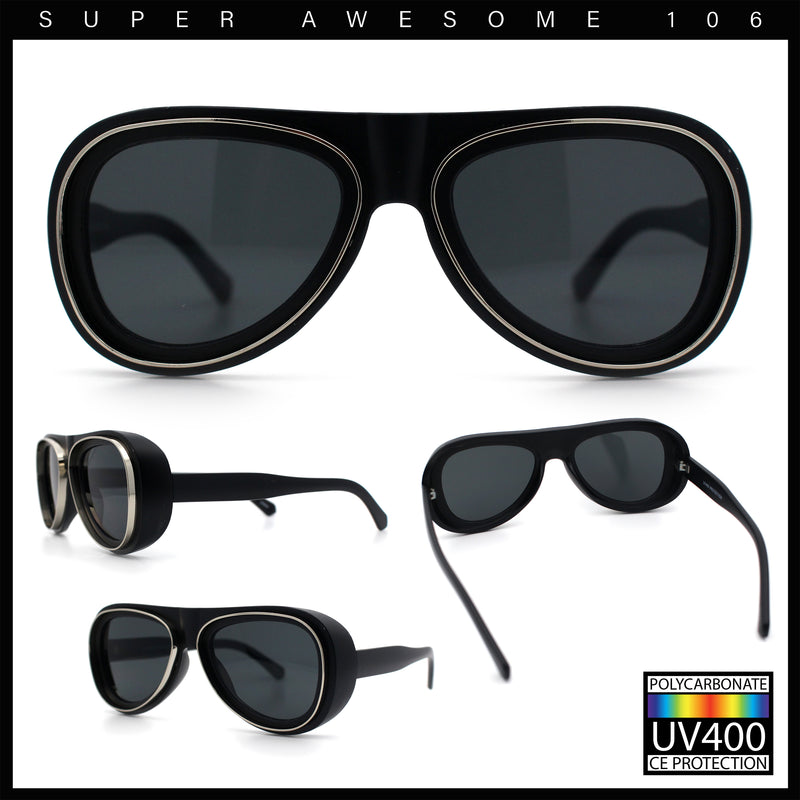 Retro Dimensional Metal Socket Rim Tear Drop Shape Racer Plastic Sunglasses