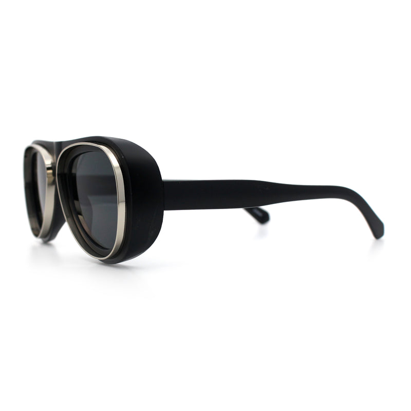 Retro Dimensional Metal Socket Rim Tear Drop Shape Racer Plastic Sunglasses