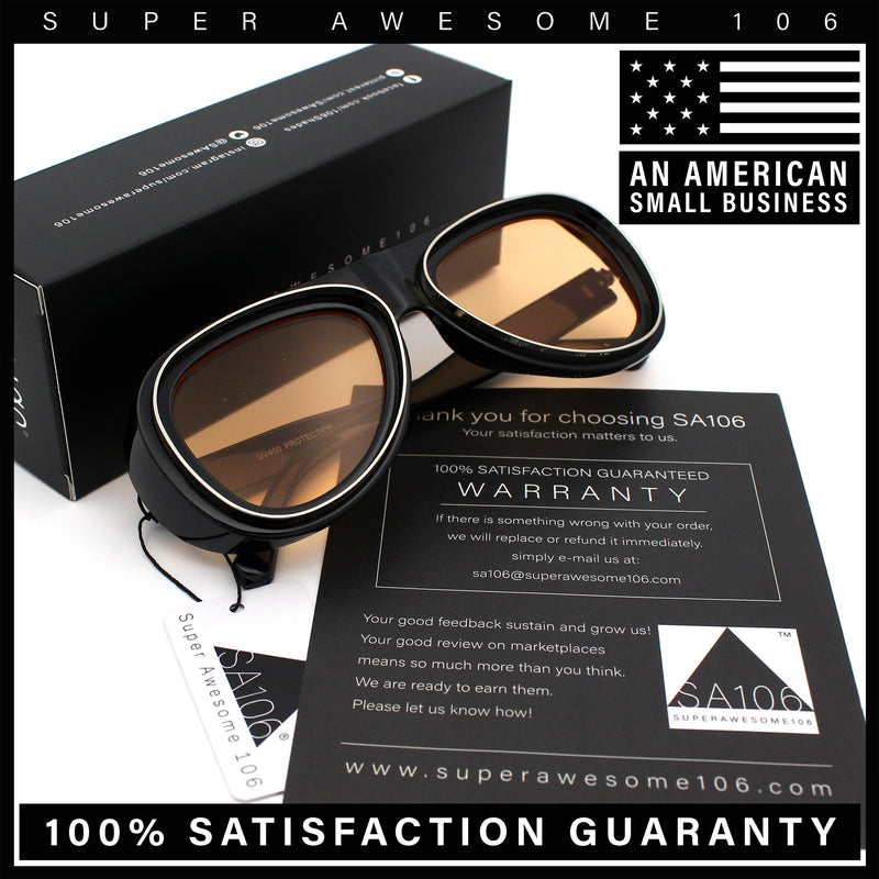 Retro Dimensional Metal Socket Rim Tear Drop Shape Racer Plastic Sunglasses