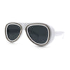 Retro Dimensional Metal Socket Rim Tear Drop Shape Racer Plastic Sunglasses