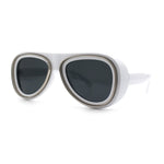 Retro Dimensional Metal Socket Rim Tear Drop Shape Racer Plastic Sunglasses