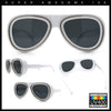 Retro Dimensional Metal Socket Rim Tear Drop Shape Racer Plastic Sunglasses