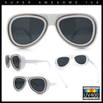 Retro Dimensional Metal Socket Rim Tear Drop Shape Racer Plastic Sunglasses
