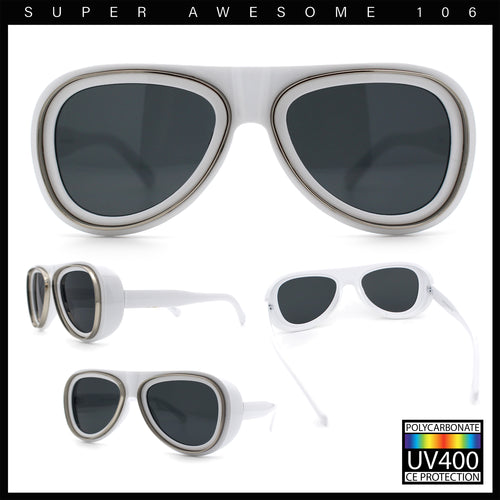 Retro Dimensional Metal Socket Rim Tear Drop Shape Racer Plastic Sunglasses