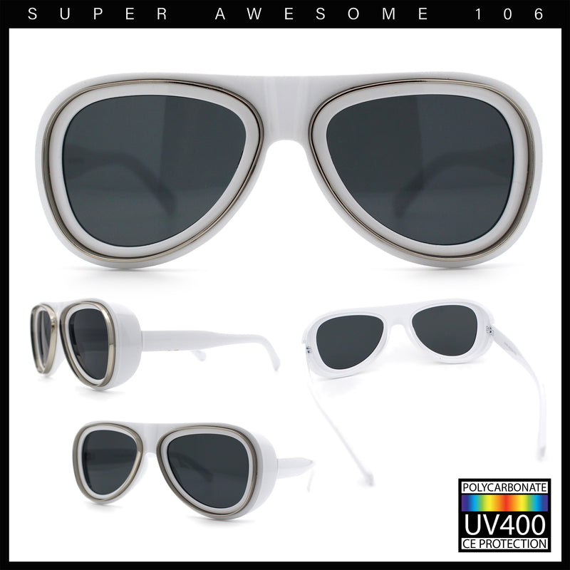 Retro Dimensional Metal Socket Rim Tear Drop Shape Racer Plastic Sunglasses