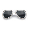 Retro Dimensional Metal Socket Rim Tear Drop Shape Racer Plastic Sunglasses