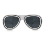 Retro Dimensional Metal Socket Rim Tear Drop Shape Racer Plastic Sunglasses