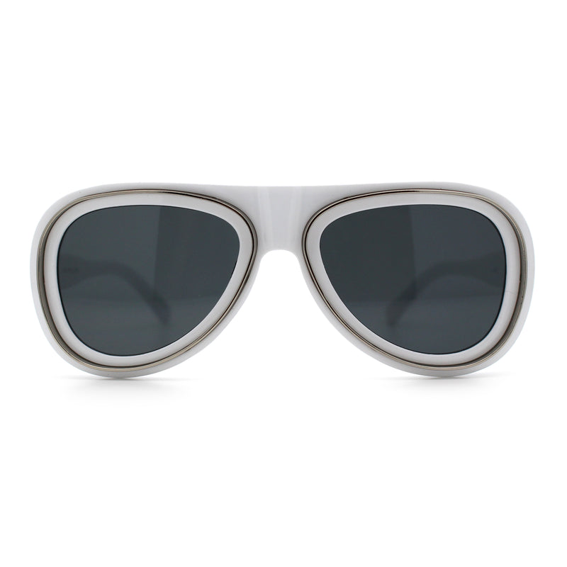 Retro Dimensional Metal Socket Rim Tear Drop Shape Racer Plastic Sunglasses