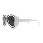 Retro Dimensional Metal Socket Rim Tear Drop Shape Racer Plastic Sunglasses
