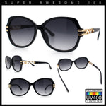 Classic 90s Womens Bejeweled Rhinestone Bling Arm Designer Butterfly Sunglasses