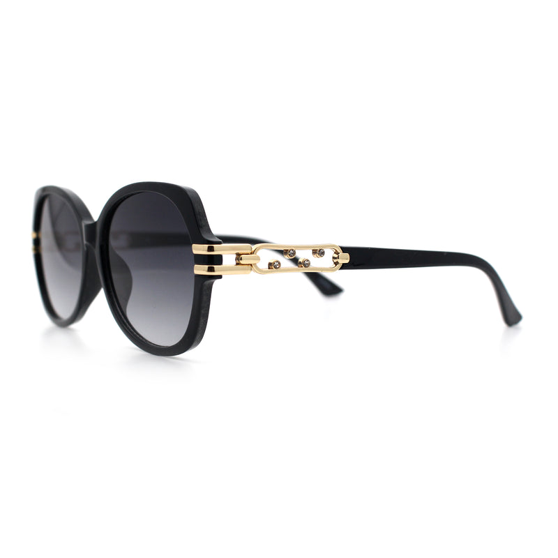 Classic 90s Womens Bejeweled Rhinestone Bling Arm Designer Butterfly Sunglasses