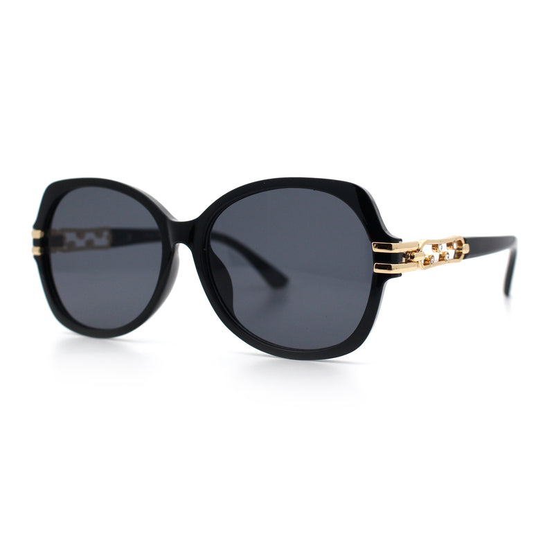Classic 90s Womens Bejeweled Rhinestone Bling Arm Designer Butterfly Sunglasses