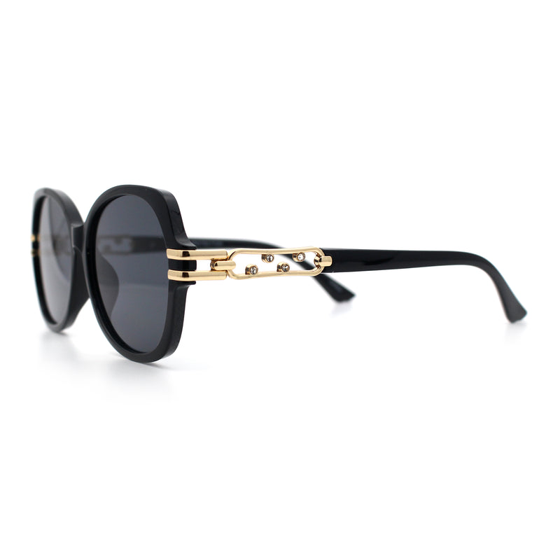 Classic 90s Womens Bejeweled Rhinestone Bling Arm Designer Butterfly Sunglasses