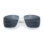 Locs Mens Gangster White Frame Sport Horn Rim Classic 90s Manly Sunglasses