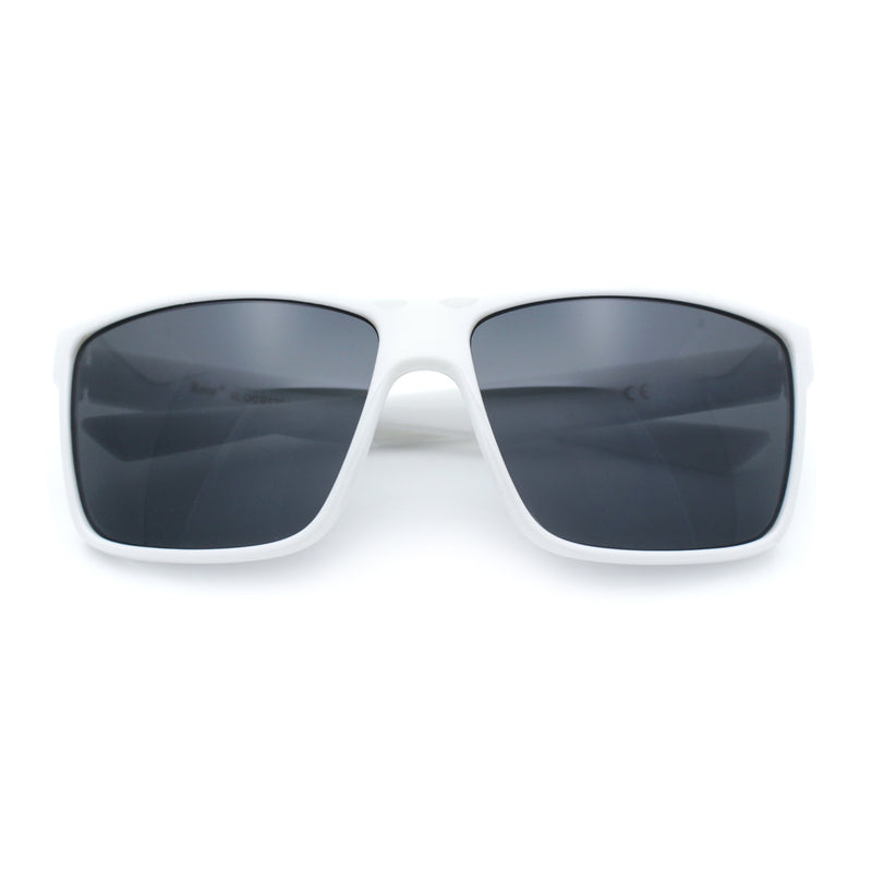 Locs Mens Gangster White Frame Sport Horn Rim Classic 90s Manly Sunglasses