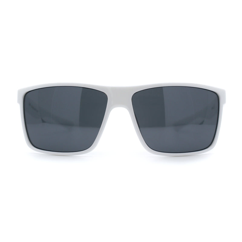 Locs Mens Gangster White Frame Sport Horn Rim Classic 90s Manly Sunglasses