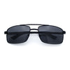 Mens Classic Agent Narrow Rectangle Officer Metal Rim Manly Sunglasses
