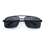 Mens Classic Agent Narrow Rectangle Officer Metal Rim Manly Sunglasses