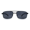 Mens Classic Agent Narrow Rectangle Officer Metal Rim Manly Sunglasses