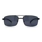 Mens Classic Agent Narrow Rectangle Officer Metal Rim Manly Sunglasses