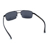 Mens Classic Agent Narrow Rectangle Officer Metal Rim Manly Sunglasses