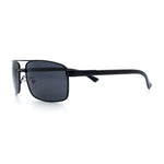 Mens Classic Agent Narrow Rectangle Officer Metal Rim Manly Sunglasses