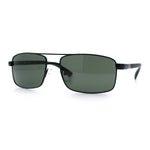Mens Classic Agent Narrow Rectangle Officer Metal Rim Manly Sunglasses
