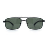 Mens Classic Agent Narrow Rectangle Officer Metal Rim Manly Sunglasses
