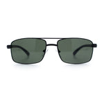 Mens Classic Agent Narrow Rectangle Officer Metal Rim Manly Sunglasses