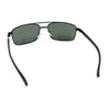 Mens Classic Agent Narrow Rectangle Officer Metal Rim Manly Sunglasses