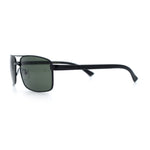 Mens Classic Agent Narrow Rectangle Officer Metal Rim Manly Sunglasses