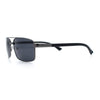 Mens Classic Agent Narrow Rectangle Officer Metal Rim Manly Sunglasses