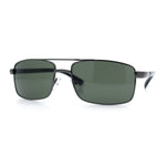 Mens Classic Agent Narrow Rectangle Officer Metal Rim Manly Sunglasses