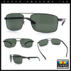 Mens Classic Agent Narrow Rectangle Officer Metal Rim Manly Sunglasses