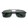 Mens Classic Agent Narrow Rectangle Officer Metal Rim Manly Sunglasses