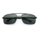 Mens Classic Agent Narrow Rectangle Officer Metal Rim Manly Sunglasses