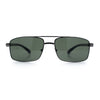 Mens Classic Agent Narrow Rectangle Officer Metal Rim Manly Sunglasses